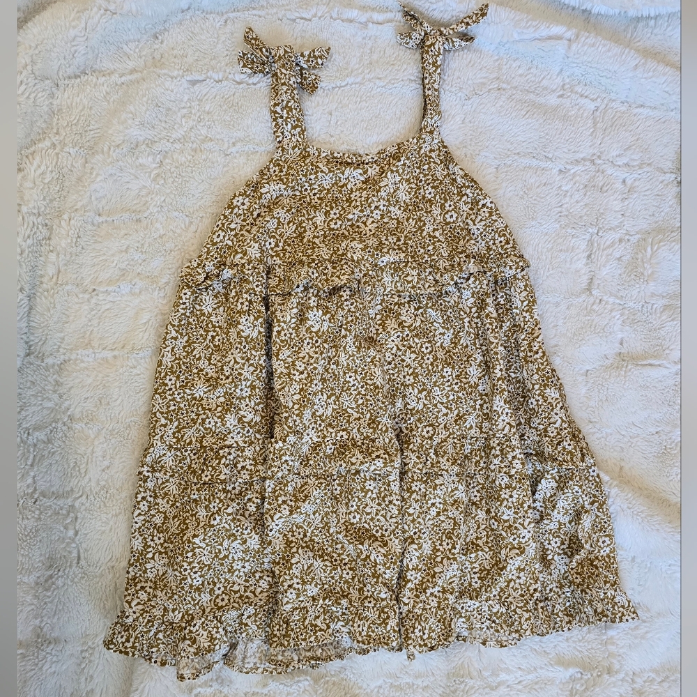 Rylee + Cru Floral Dress in Brown and White